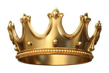 Golden crown isolated on a transparent background