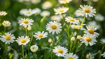 Fototapeta premium White Daisies in Sunlight