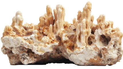 Obraz premium Aragonite cluster showing intricate crystalline formations on transparent background