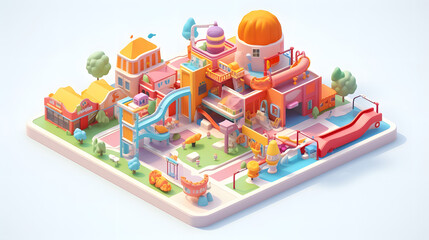 Fototapeta premium Playground isometric 3D