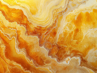 Swirling waves of warm orange and yellow hues create a vibrant, abstract marble pattern with a fluid, dynamic feel.