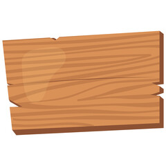 Wooden Sign Board Shape. Flat Cartoon Vector Illustration.