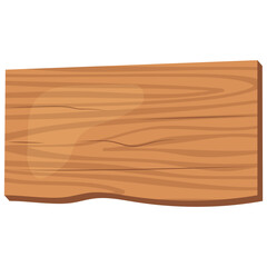 Wooden Sign Board Shape. Flat Cartoon Vector Illustration.