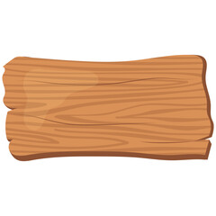Wooden Sign Board Shape. Flat Cartoon Vector Illustration.