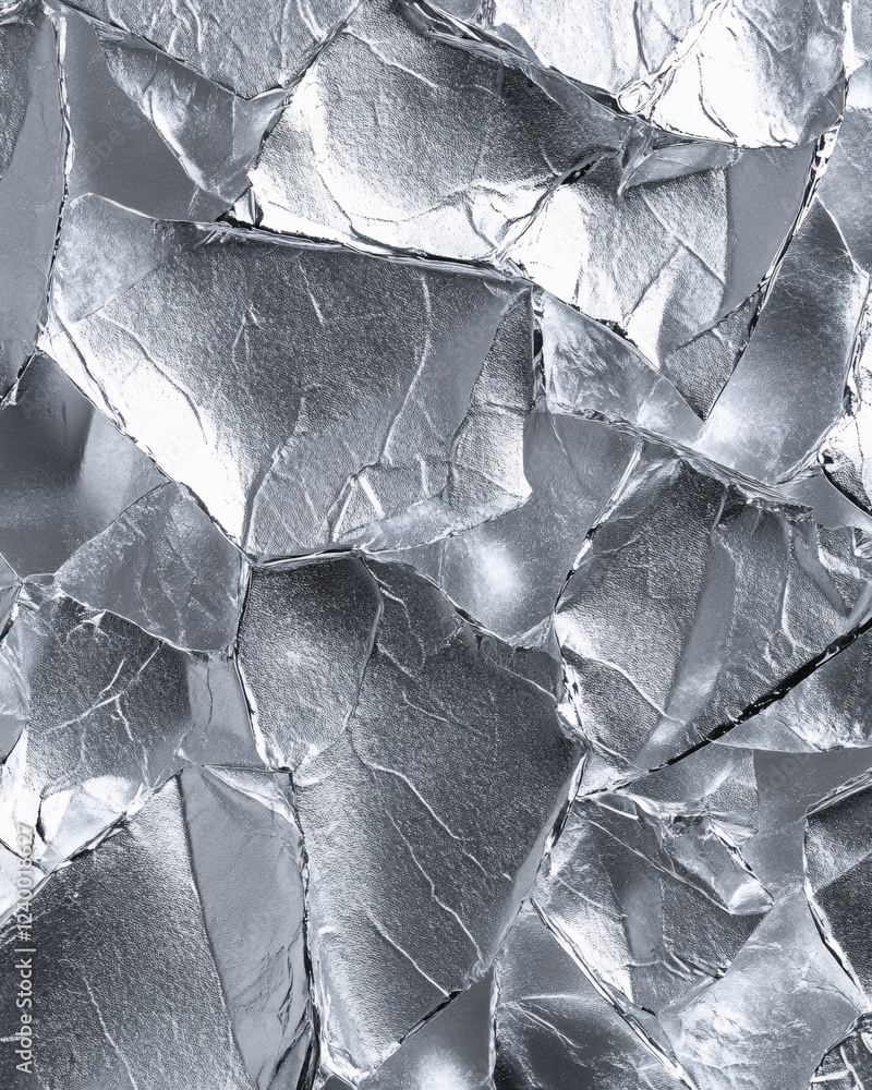 Poster abstract silver foil texture with light reflections creating a modern and metallic background