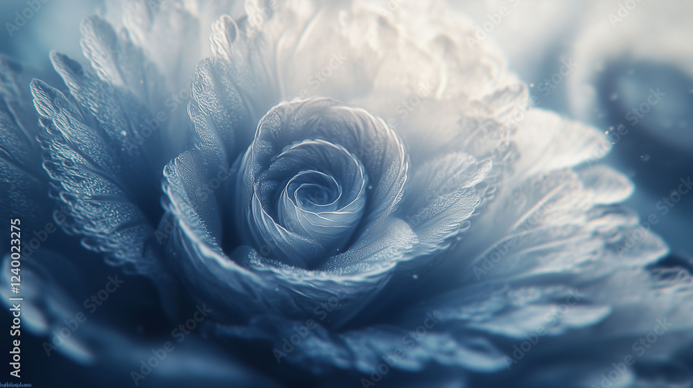 Poster elegant close up of a blooming flower showcasing intricate petals and textures in soft light. genera