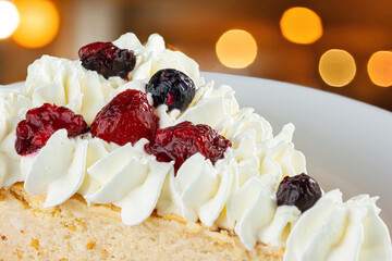 Lemon Pie with Berries and Chantilly Cream