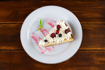 Lemon Pie with Berries and Chantilly Cream