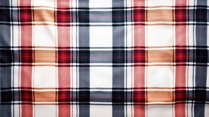 Red White Blue Brown Plaid Fabric Texture