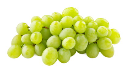 Green grapes on a white background. isolated background.
