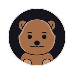 Cute beaver head inside circle illustration logo design 