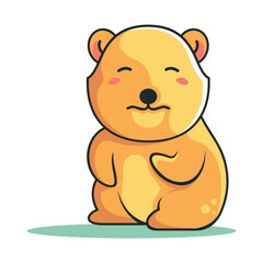 Otter sitting while posing cutely illustration logo design 
