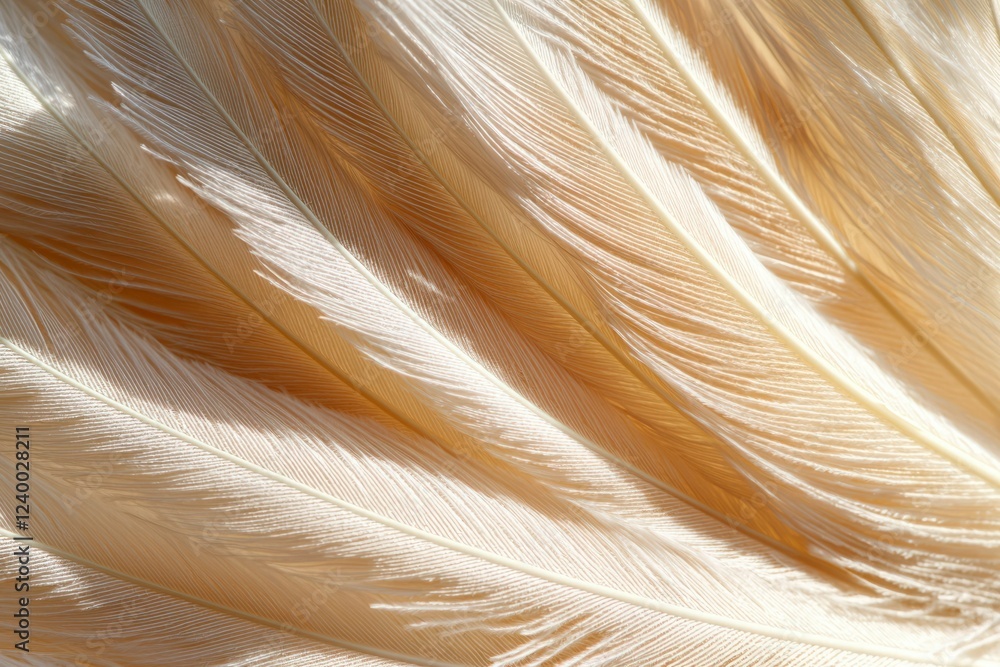 Poster Pale feathers gently curve creating a soft texture