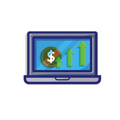 finance icon. financial development vector on white background. rising or strengthening graph. investment, healthy economy. colorful modern design style