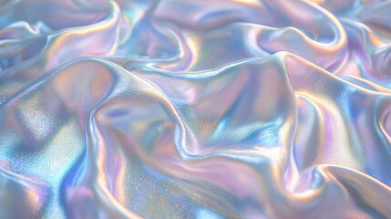 A trendy abstract chromatic aberration and holographic background with blurred, empty space on the side, symbolizing chaos and the fluidity of modern digital design