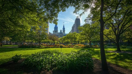 Naklejka premium Philadelphia skyline with a clear view of the historic City Hall and modern skyscrapers