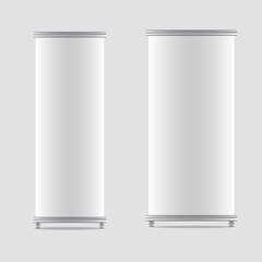 Vector illustration roll up banner mockup or template design business.  isolated background