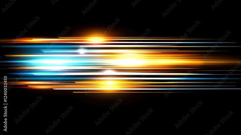 Aufkleber dynamic light trails in abstract art digital creation modern environment high-speed perspective