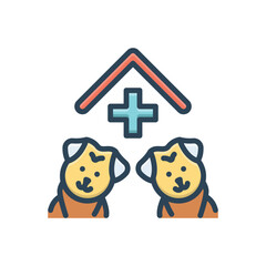Color illustration icon for veterinary
