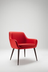 Obraz premium there is a red chair with a black legs and a white background