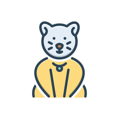 Color illustration icon for cat