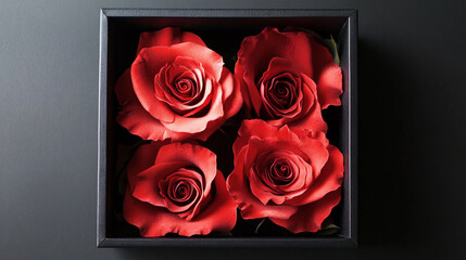 Gift box with beautiful rose flowers