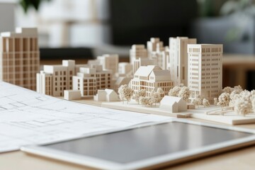 Architectural Model Shows Modern Cityscape Design