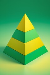 a close up of a pyramid with a green background