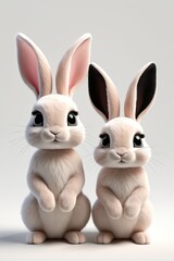 Obraz premium there are two rabbits that are sitting next to each other