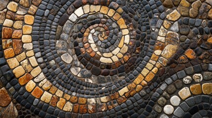 Fototapeta premium Stunning Spiral Stone Mosaic Artwork