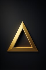 a close up of a golden triangle on a black background