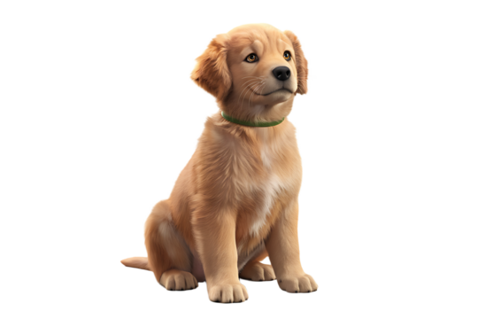 3D Puppy Dog Isolated on Transparent PNG Background