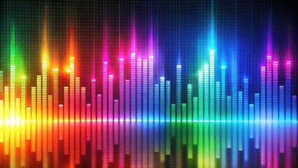 Vibrant equalizer wave visualizing colorful sound waves and bars