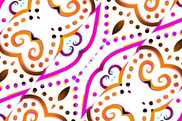 Fototapeta premium gradient flower and leaf art pattern of indonesian culture traditional tenun batik ethnic dayak ornament for wallpaper ads background 