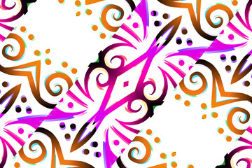 gradient flower and leaf art pattern of indonesian culture traditional tenun batik ethnic dayak ornament for wallpaper ads background	