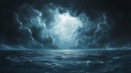 Fototapeta premium Dark Stormy Ocean at Night