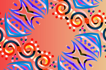 gradient flower and leaf art pattern of indonesian culture traditional tenun batik ethnic dayak ornament for wallpaper ads background	