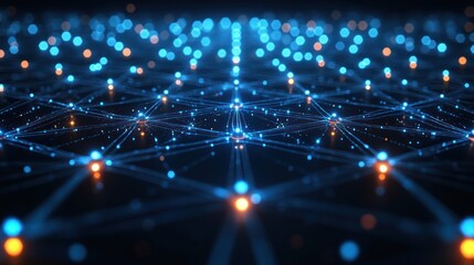 Futuristic Abstract Technology Network Visualization