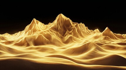 Mountain art background luxury gold wallpaper design