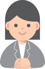 スーツの女性の上半身