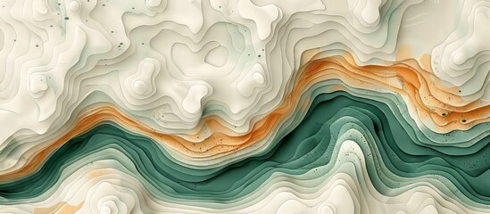 Abstract Topographic Layered Landscape with Organic Textures