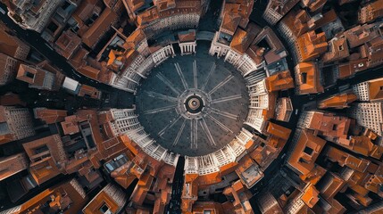 Fototapeta premium Rome aerial view showcasing St. Peter's Square and surrounding Vatican City landmarks