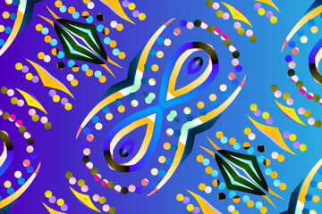 gradient flower and leaf art pattern of indonesian culture traditional tenun batik ethnic dayak ornament for wallpaper ads background	