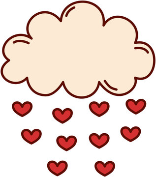 Cload raining hearts