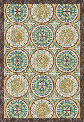 Obraz premium Geometrical Carpet Vector modern Pattern with texture and trending colors in high resolution 