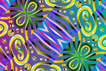 gradient flower and leaf art pattern of indonesian culture traditional tenun batik ethnic dayak ornament for wallpaper ads background	