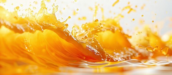 Vibrant Splash of Bright Orange Liquid Captured in Motion