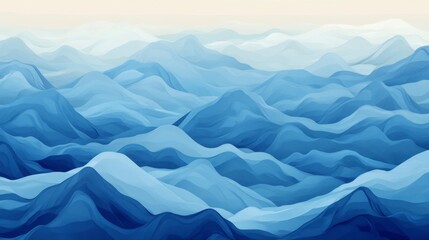 Obraz premium Seamless aerial background of layered mountain ridges fading into the horizon