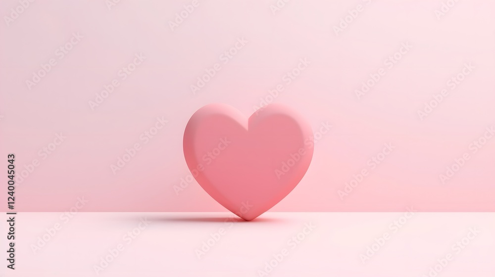 Poster minimalist and elegant pink 3d love text against a clean white background creating a simple and mode