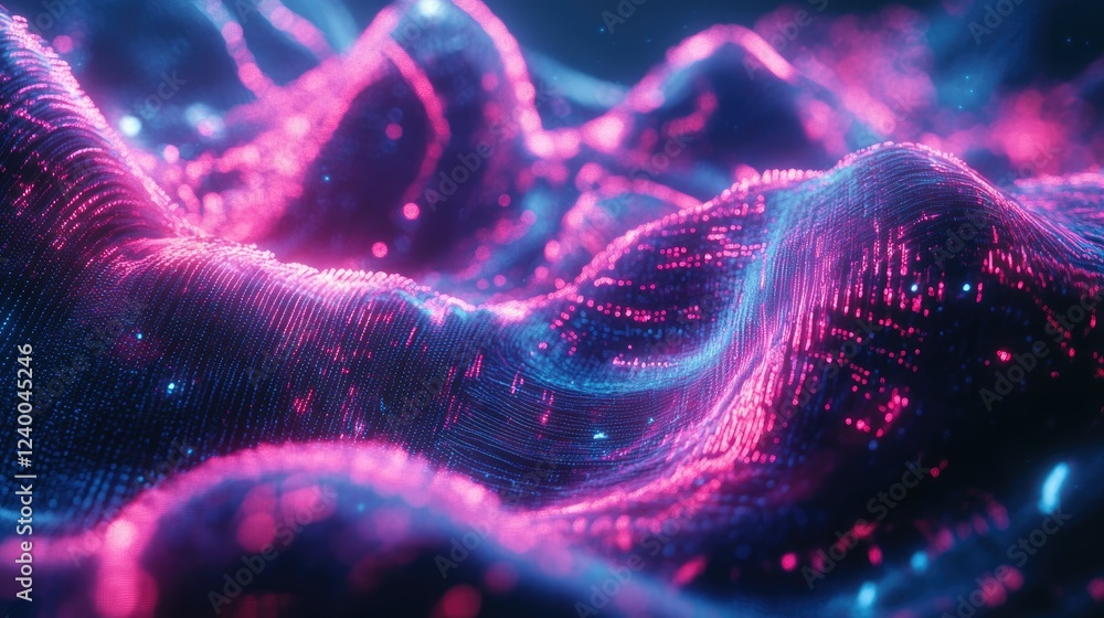 Aufkleber abstract waves of light with neon colors and dynamic texture